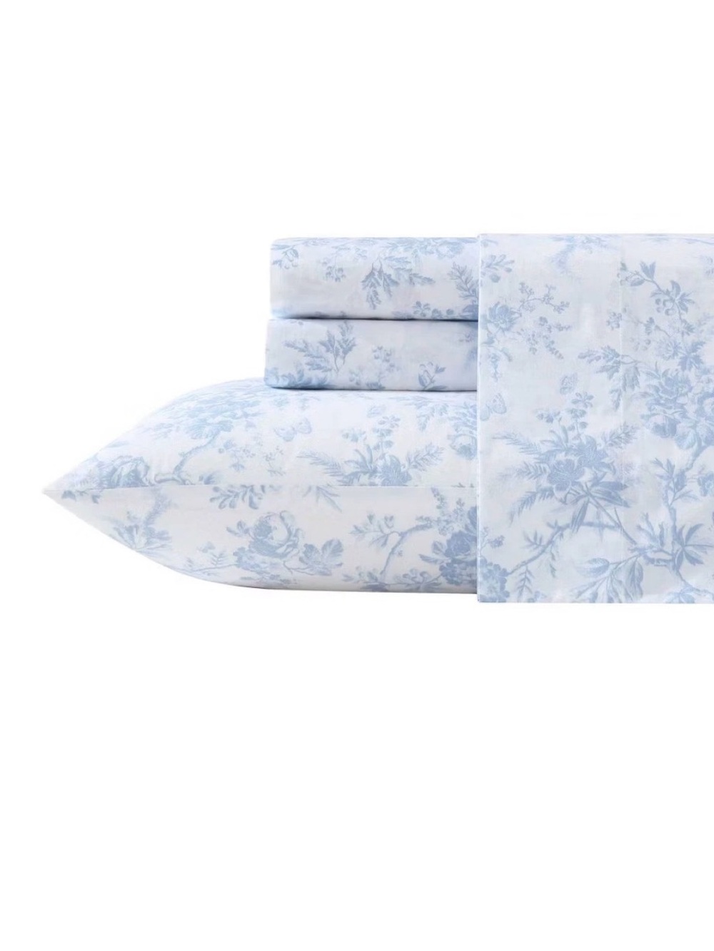 Laura Ashley Twin Walled Garden Twin Sheet Set Blue